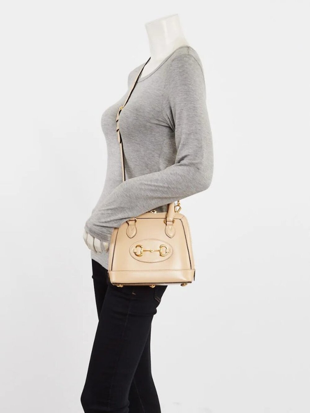Gucci Beige Smooth Leather 1955 Horsebit Mini Bag